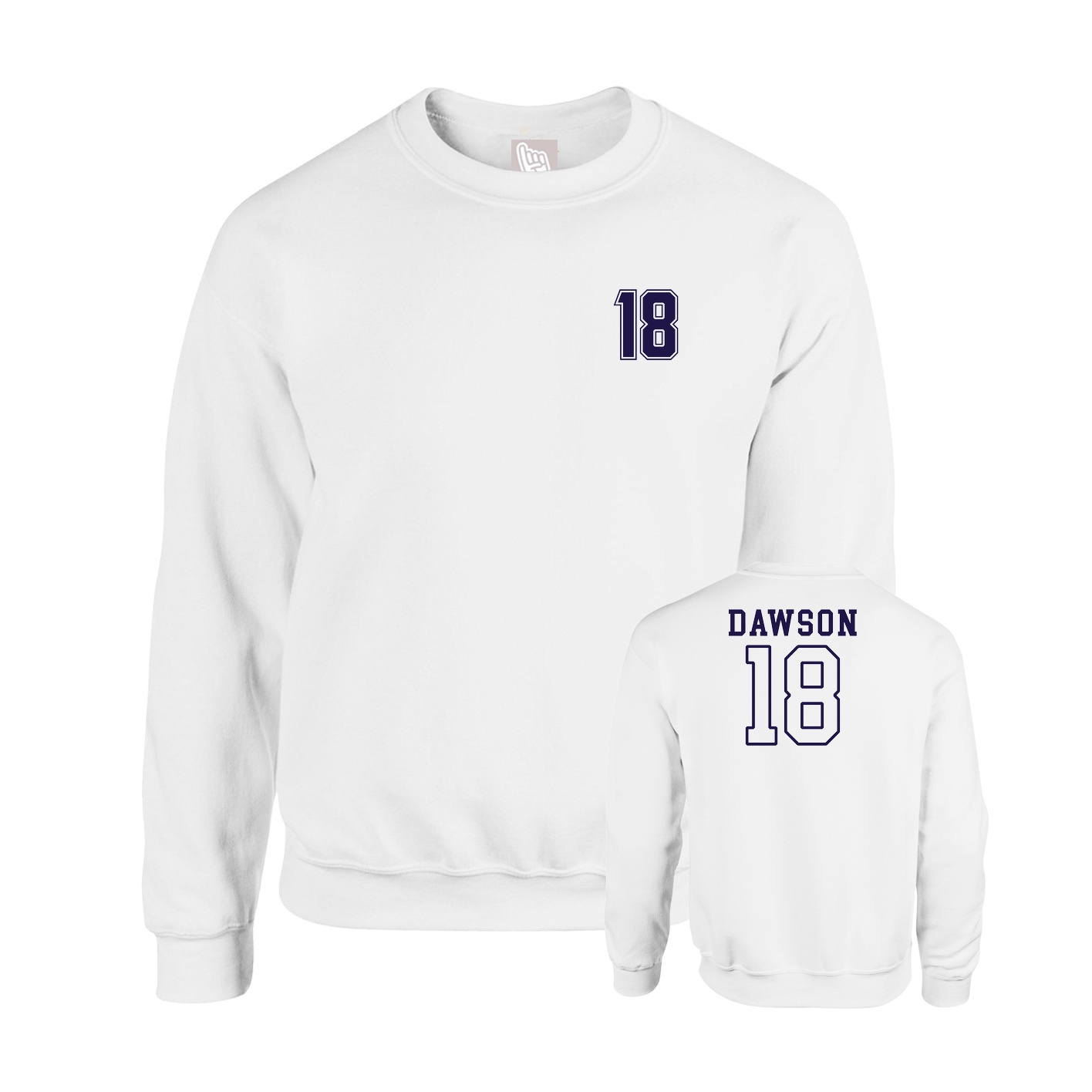 Fleece Crew — Chest Back in White