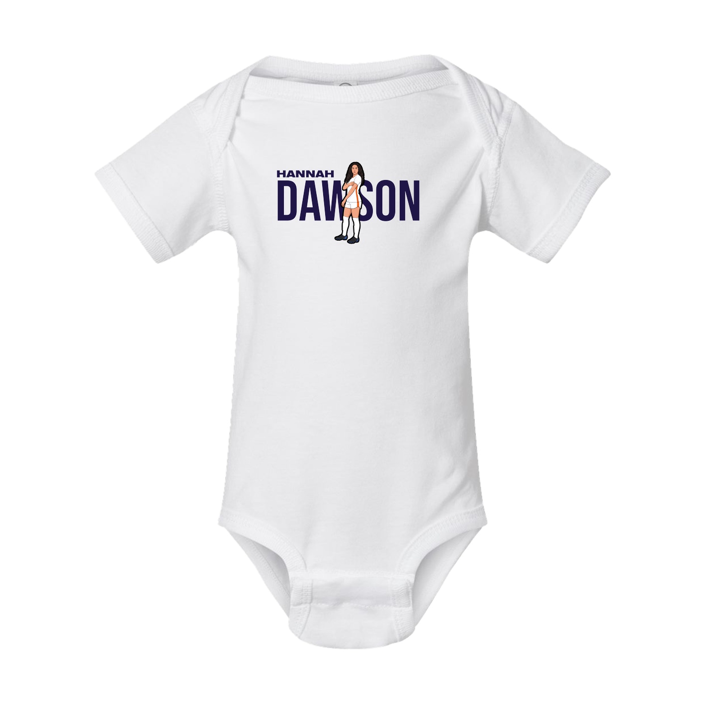 Baby Onesie — Player Name in White