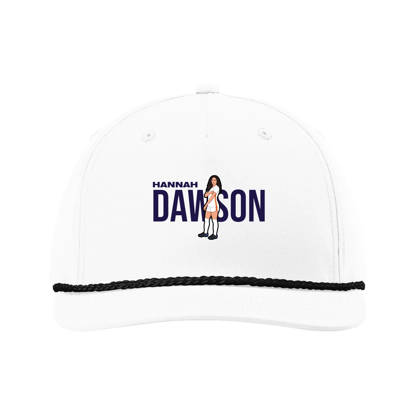 Five-Panel Classic Rope Cap — Player Name in White