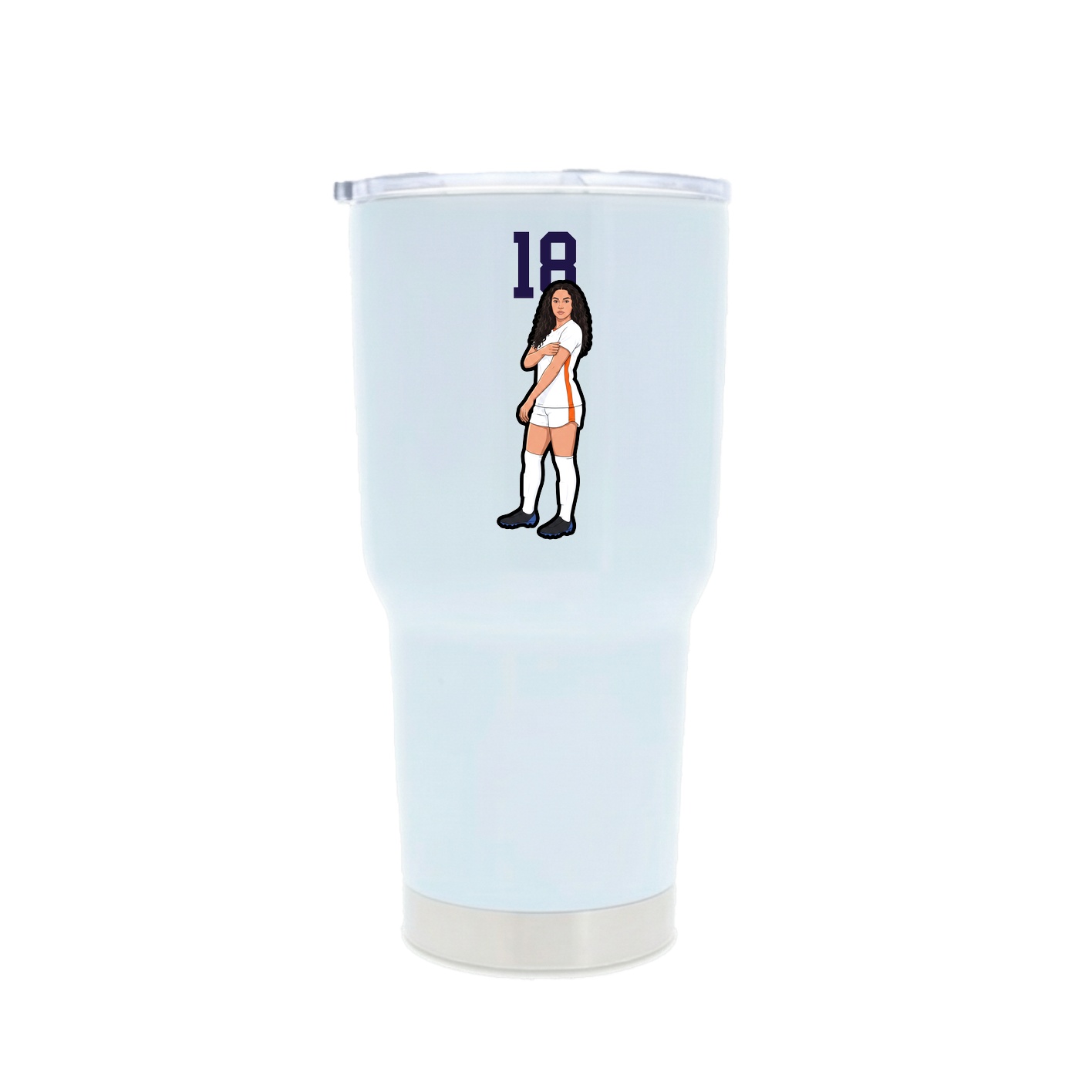 30oz Stainless Steel Tumbler — Number Top in White