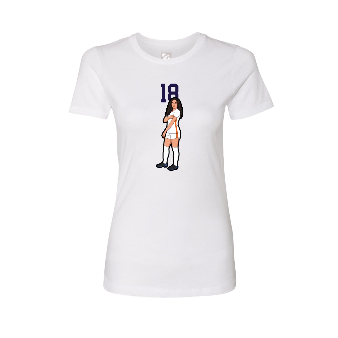 Fitted Women's Tee — Number Top in White