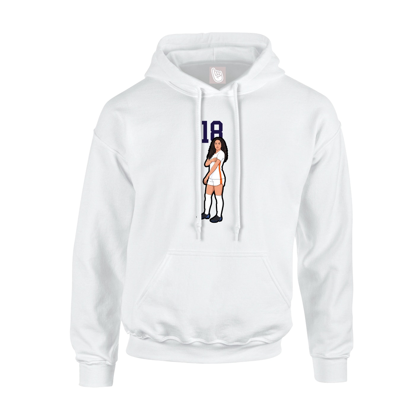 Hoodie — Number Top in White