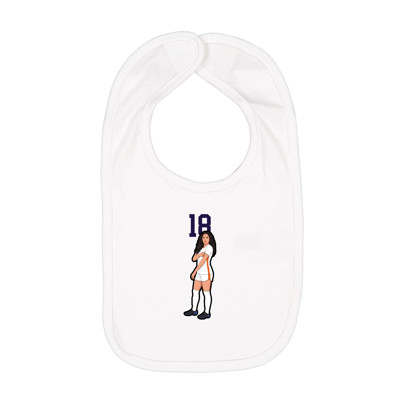 Infant Bib — Number Top in White