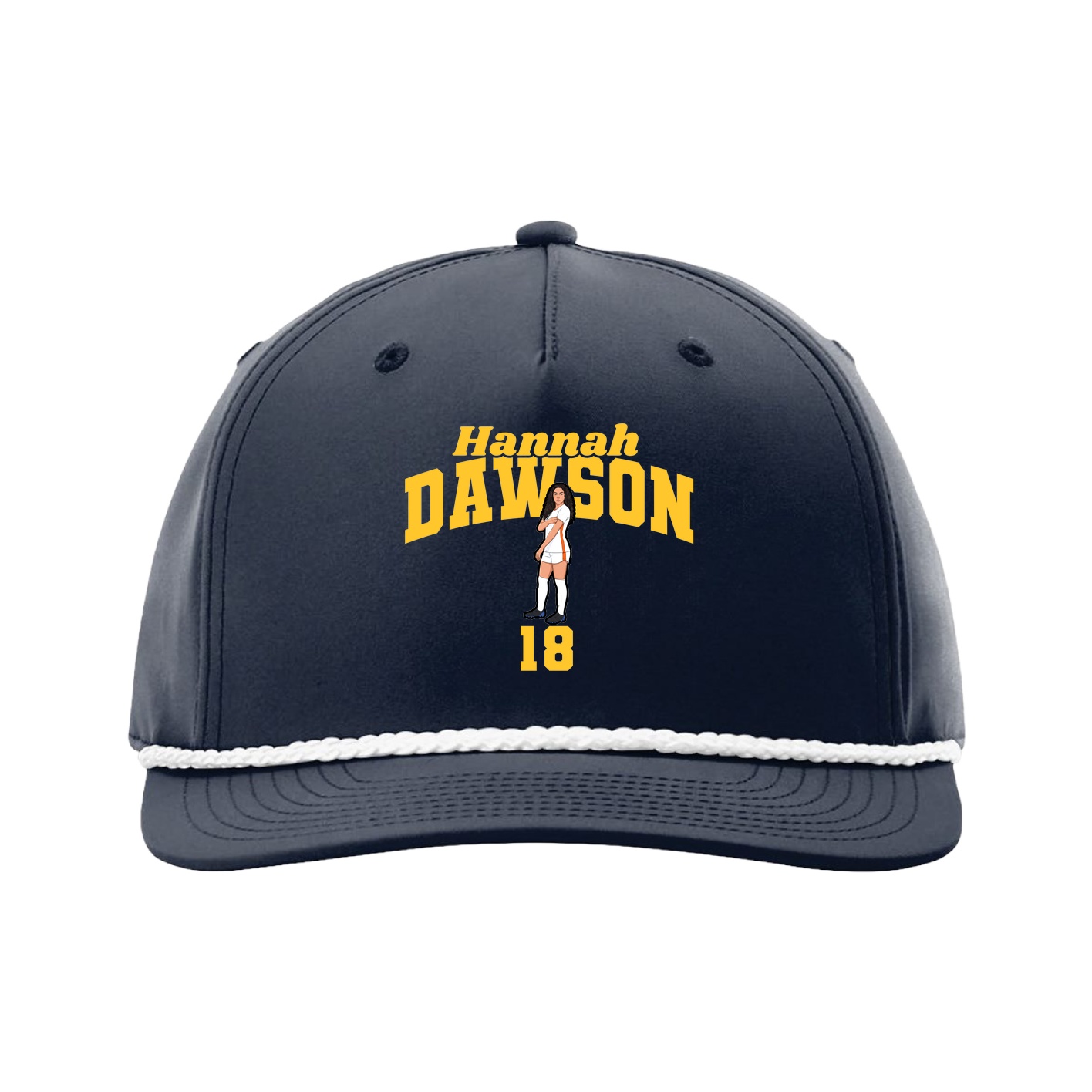 Five-Panel Classic Rope Cap — Signature Arch in Navy