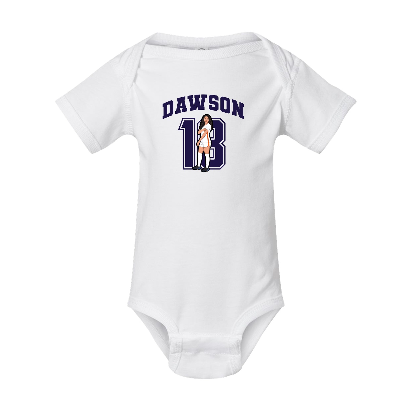 Baby Onesie — Number in White