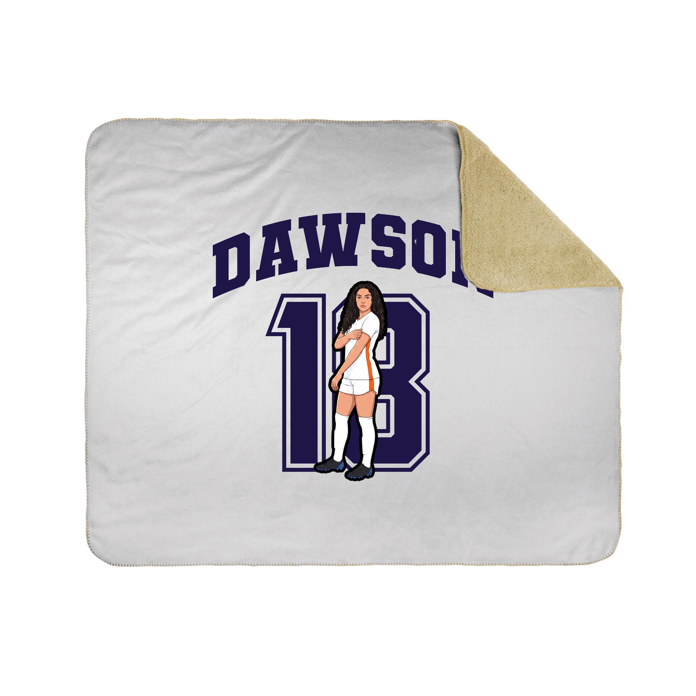 Throw Blanket — Number in White