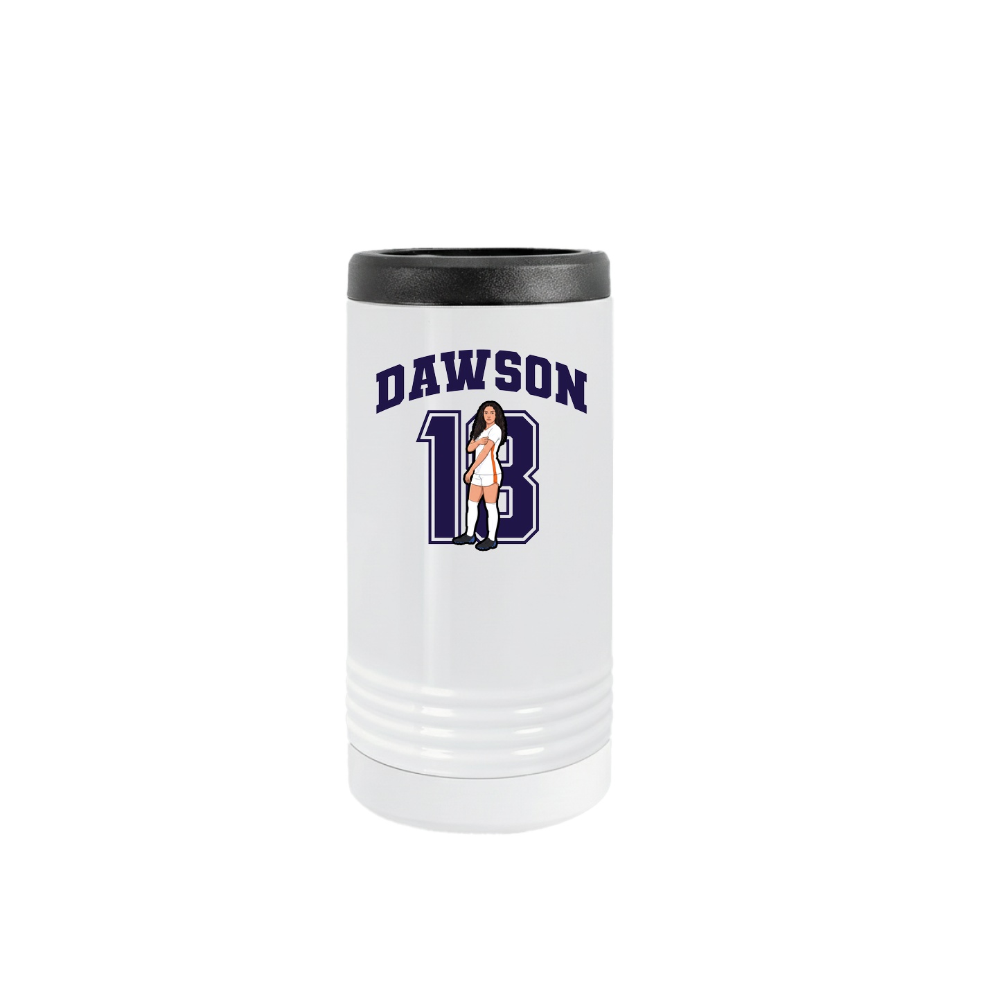 Slim Beverage Holder — Number in White