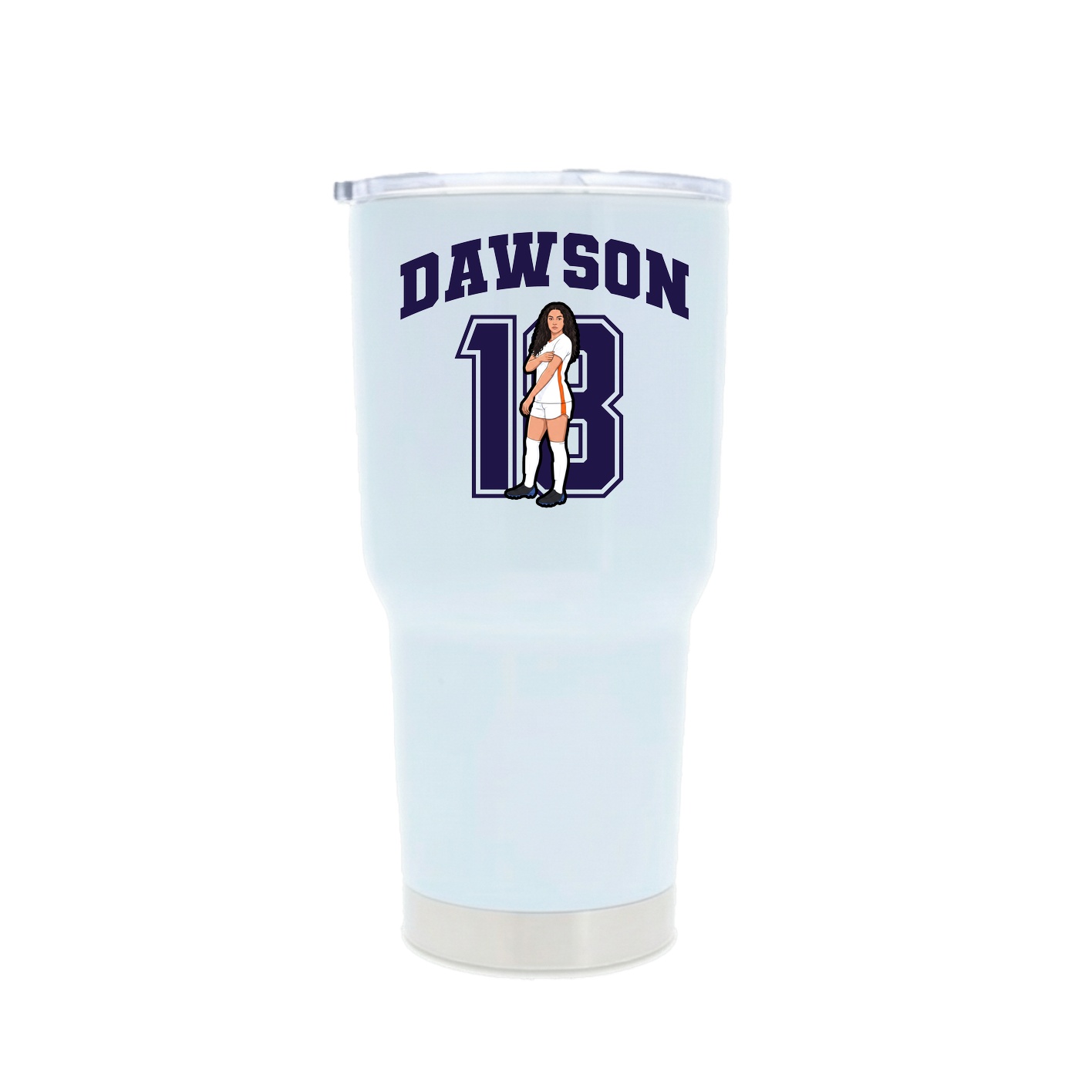 30oz Stainless Steel Tumbler — Number in White