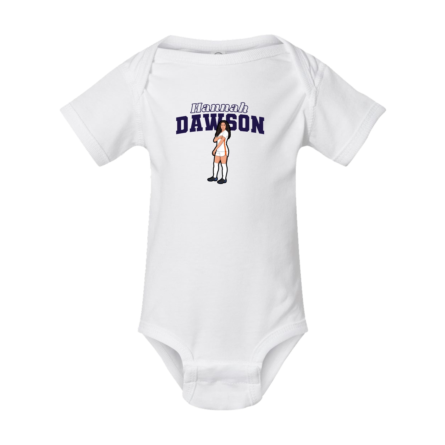 Baby Onesie — Name Arch in White