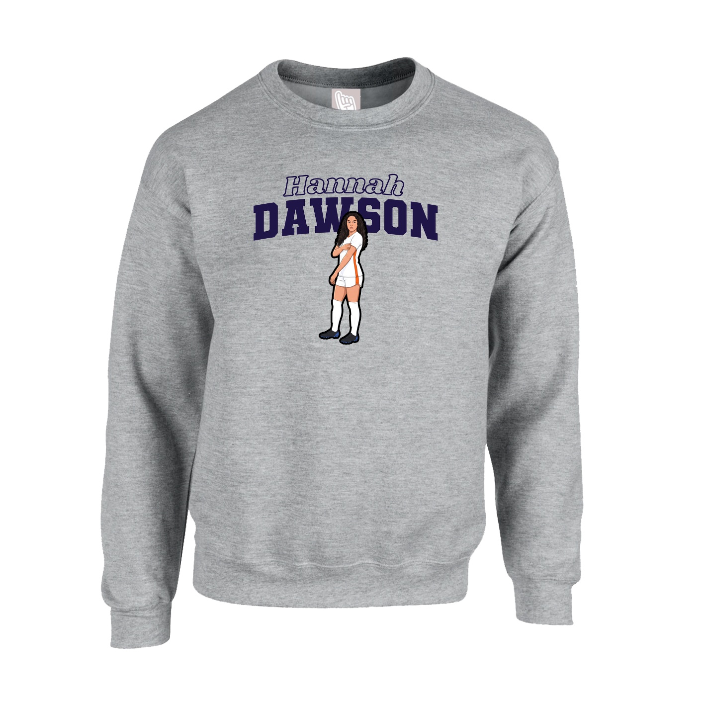 Fleece Crew — Name Arch in Grey