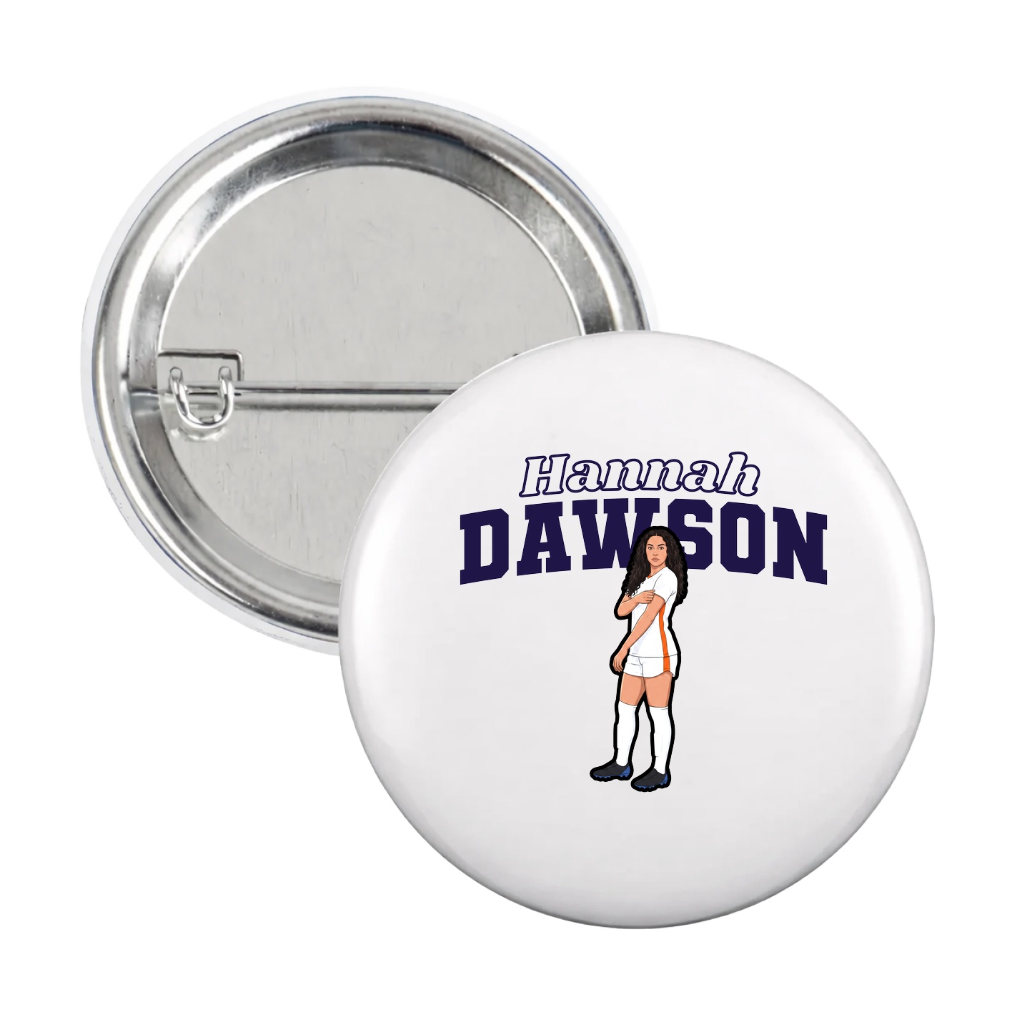 Game Day Button — Name Arch in White
