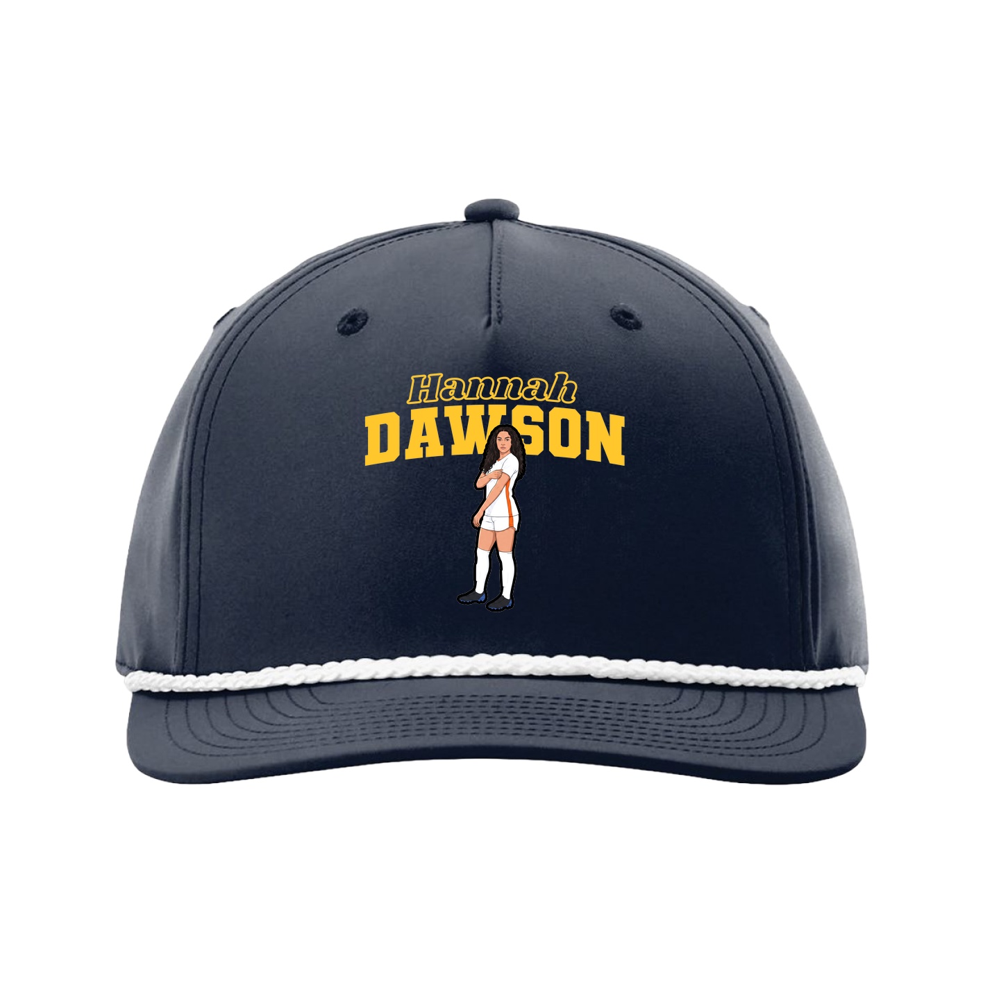 Five-Panel Classic Rope Cap — Name Arch in Navy