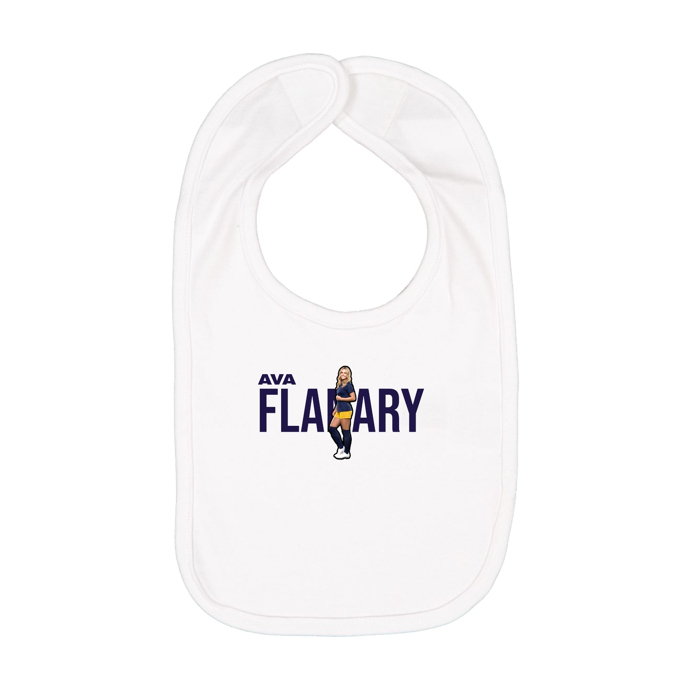 Infant Bib — Player Name in White