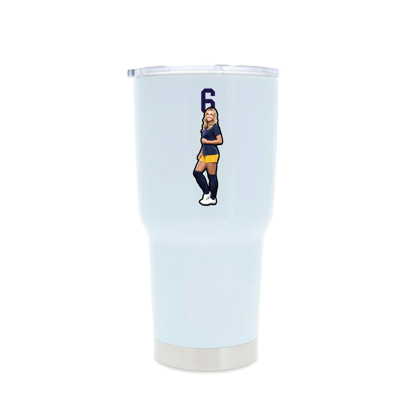 30oz Stainless Steel Tumbler — Number Top in White