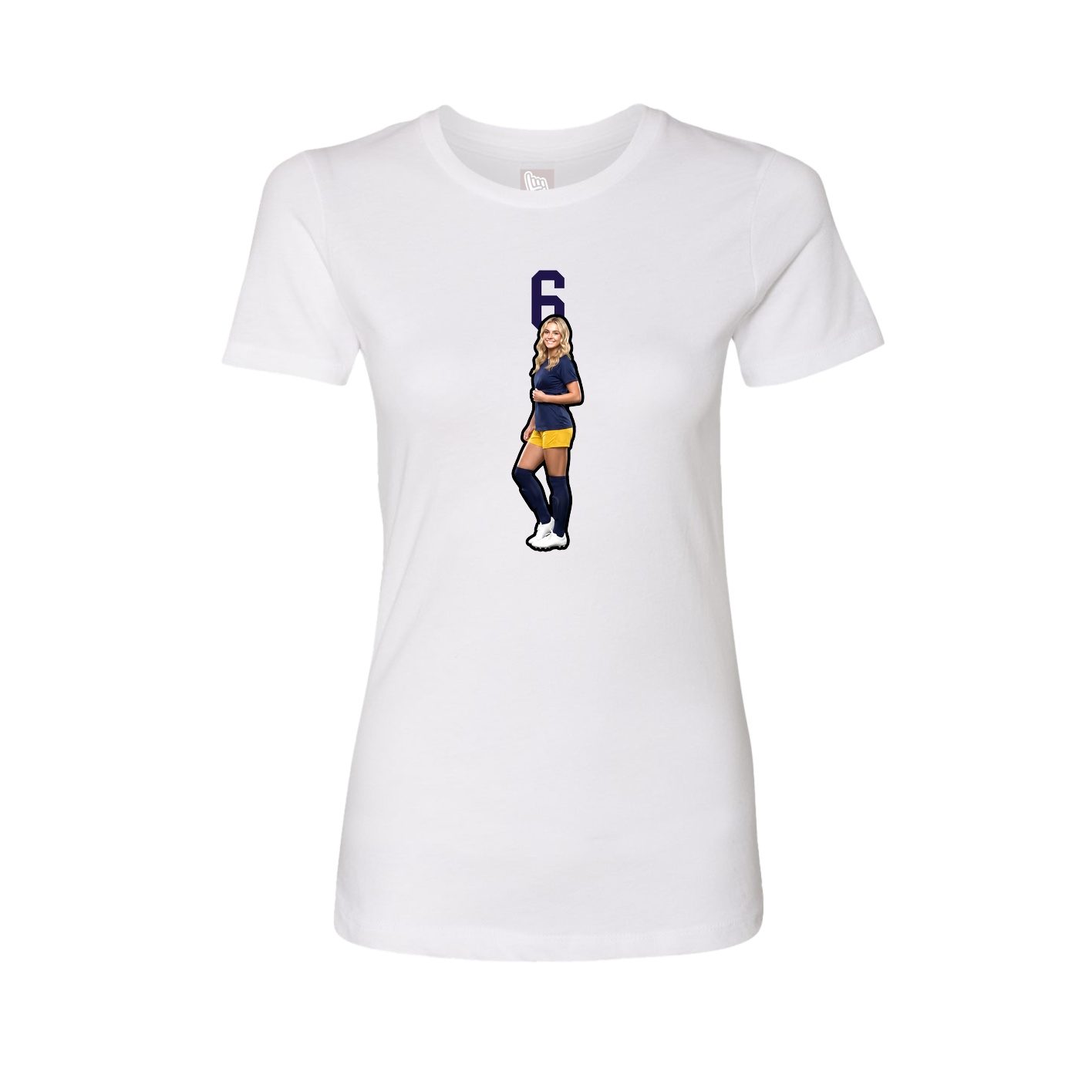Fitted Women's Tee — Number Top in White