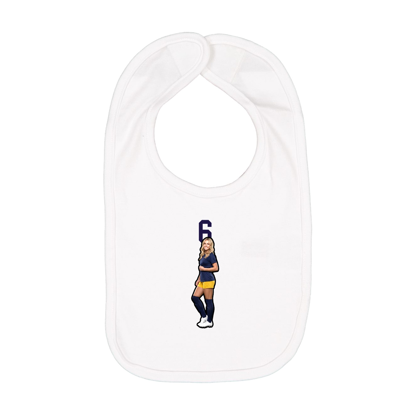Infant Bib — Number Top in White
