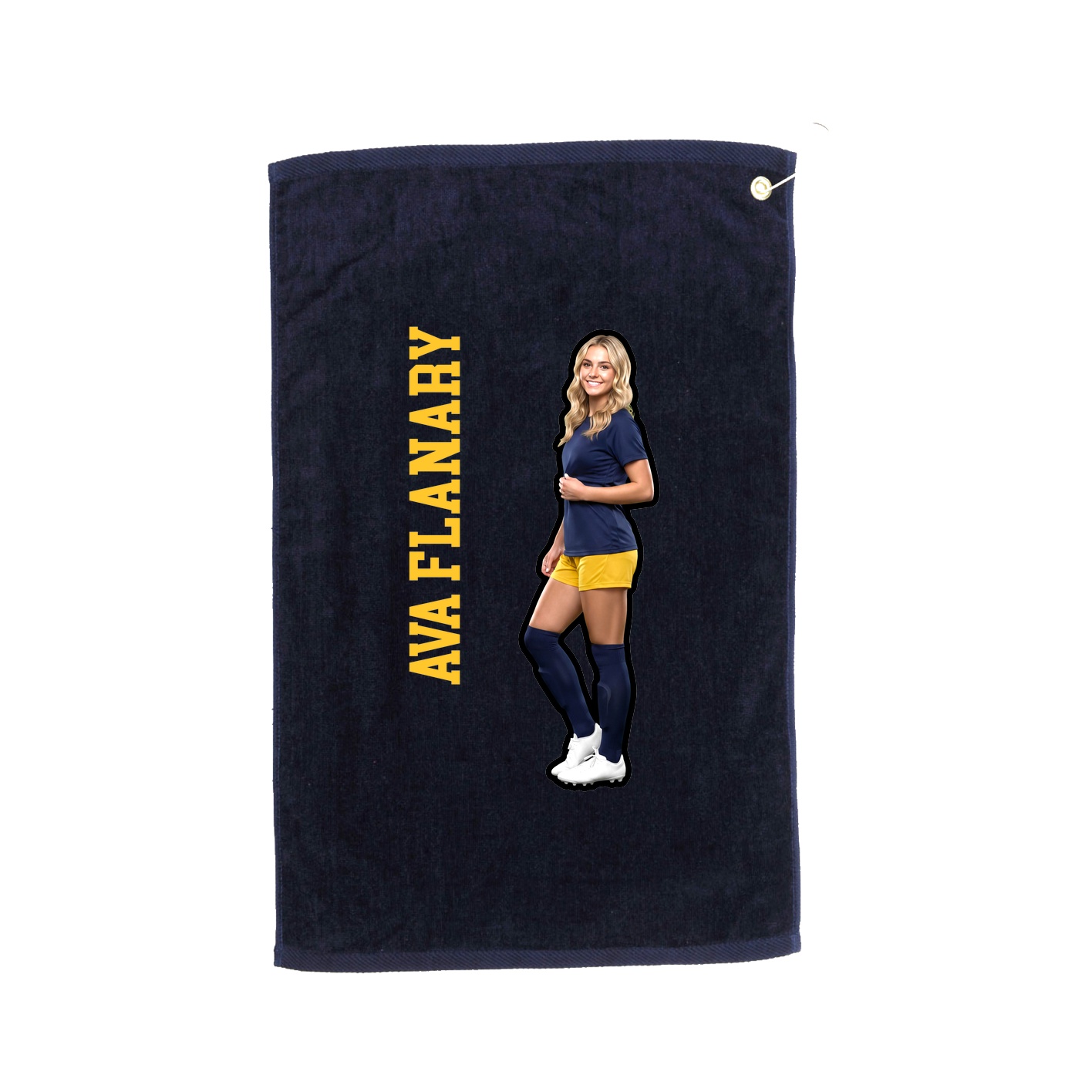 Golf Towel — Name Vertical in Navy