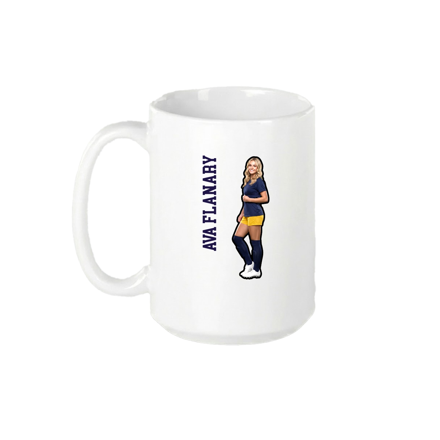 15oz Coffee Mug — Name Vertical in White