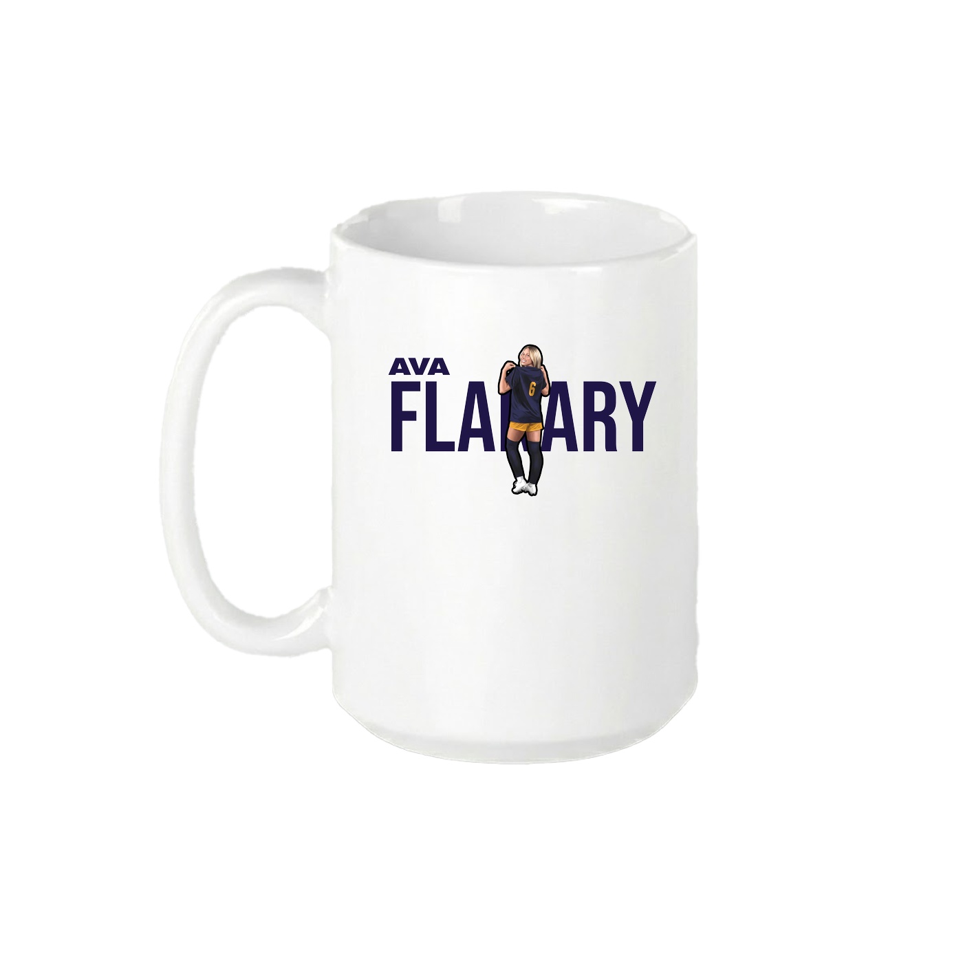 15oz Coffee Mug — Player Name in White