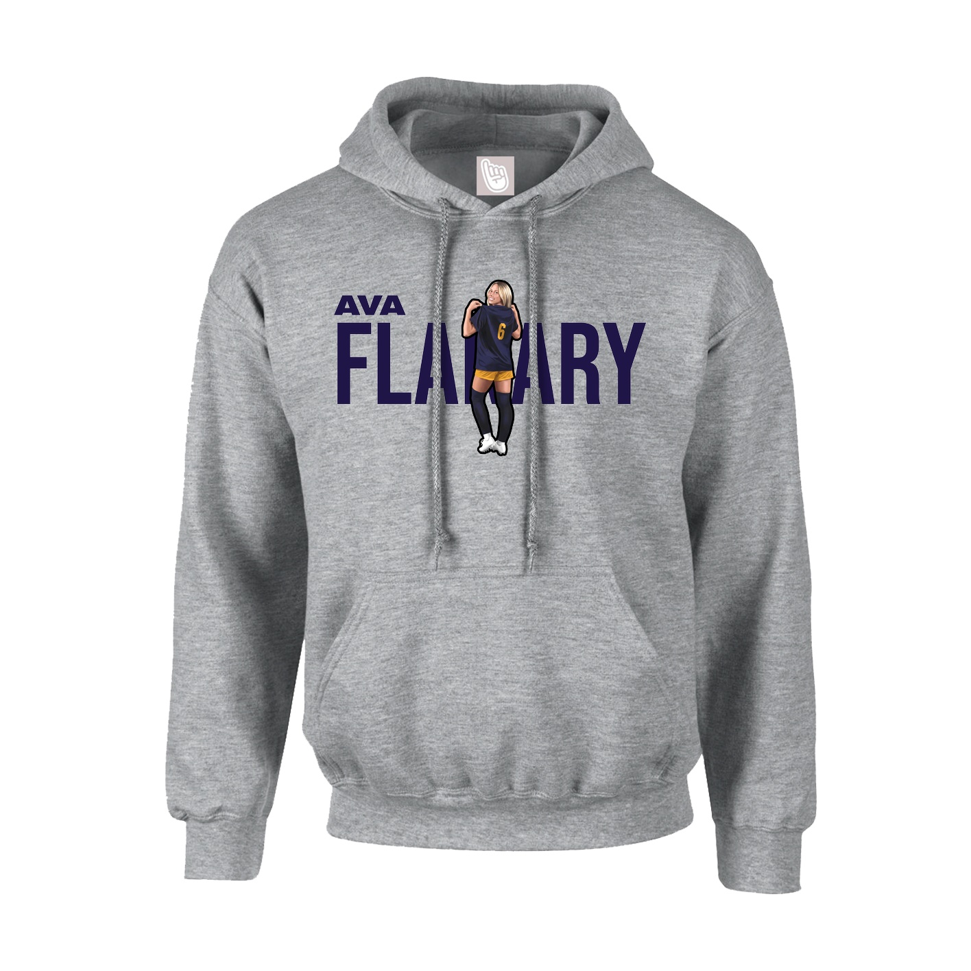 Hoodie — Player Name in Grey