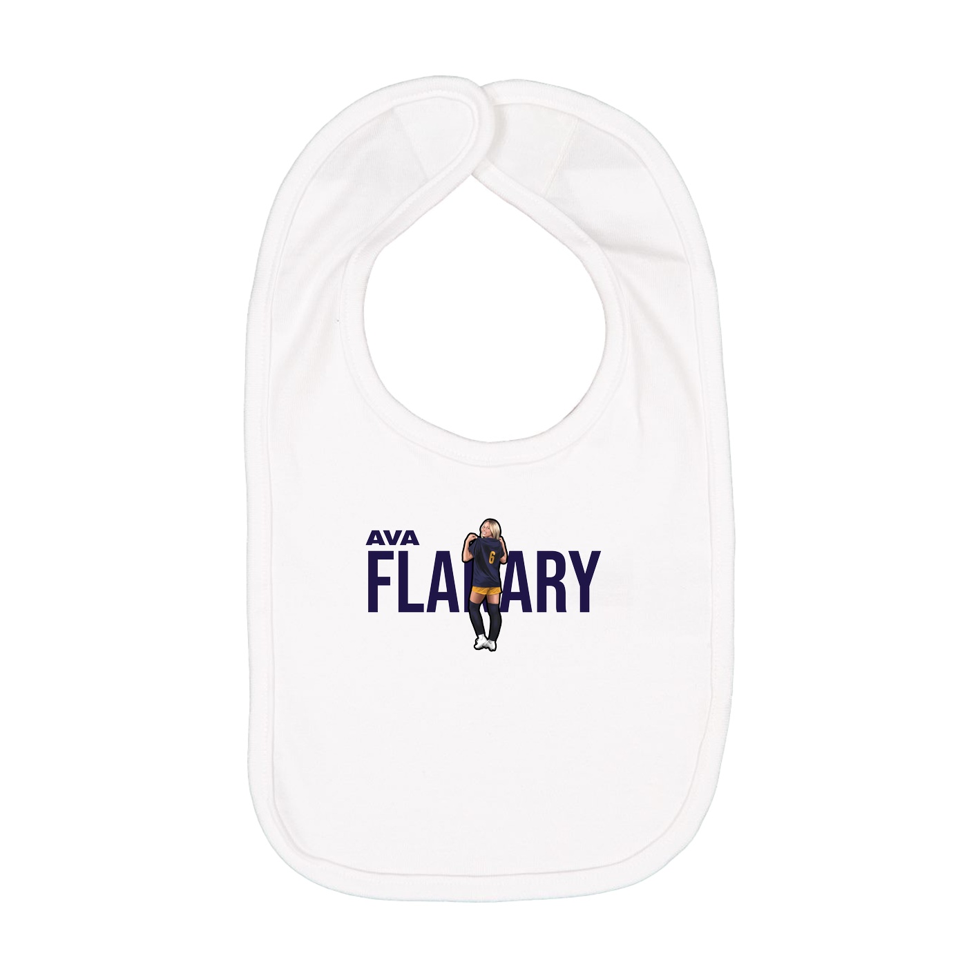 Infant Bib — Player Name in White