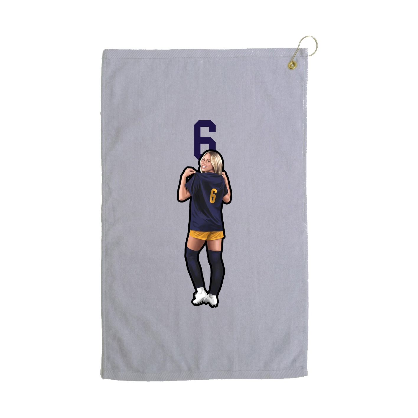 Golf Towel — Number Top in Grey
