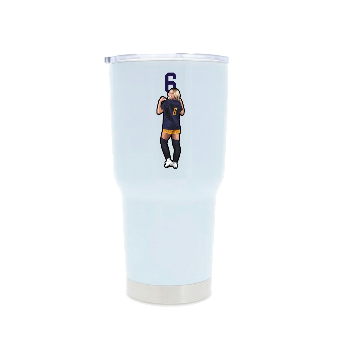 30oz Stainless Steel Tumbler — Number Top in White