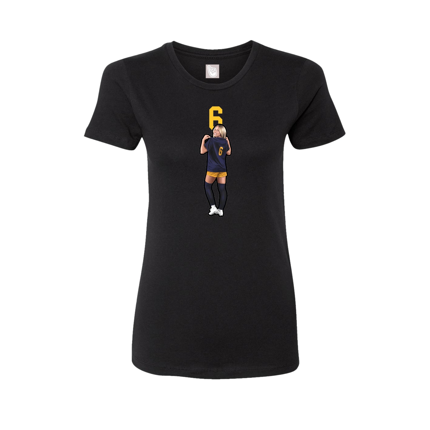 Fitted Women's Tee — Number Top in Black
