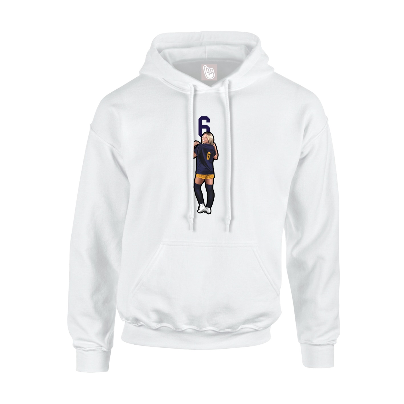 Youth Hoodie — Number Top in White