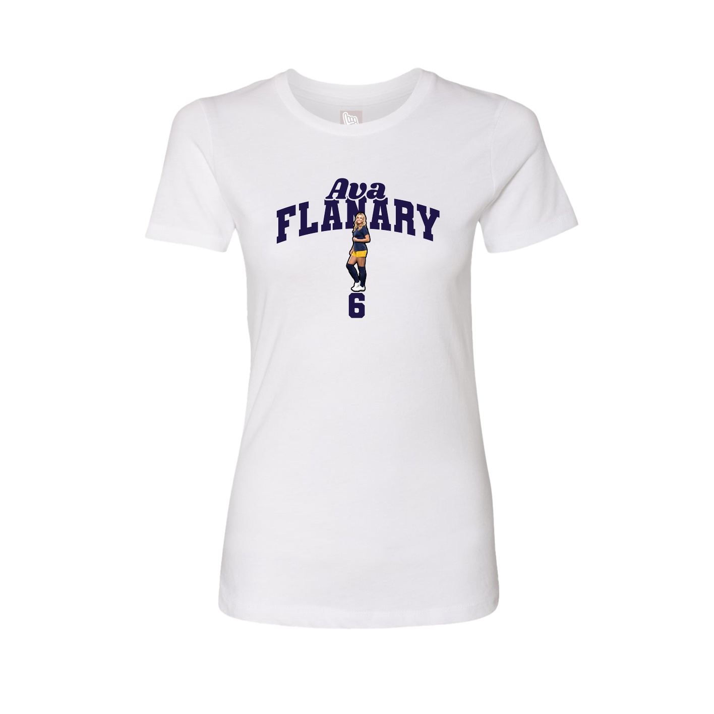 Fitted Women's Tee — Signature Arch in White