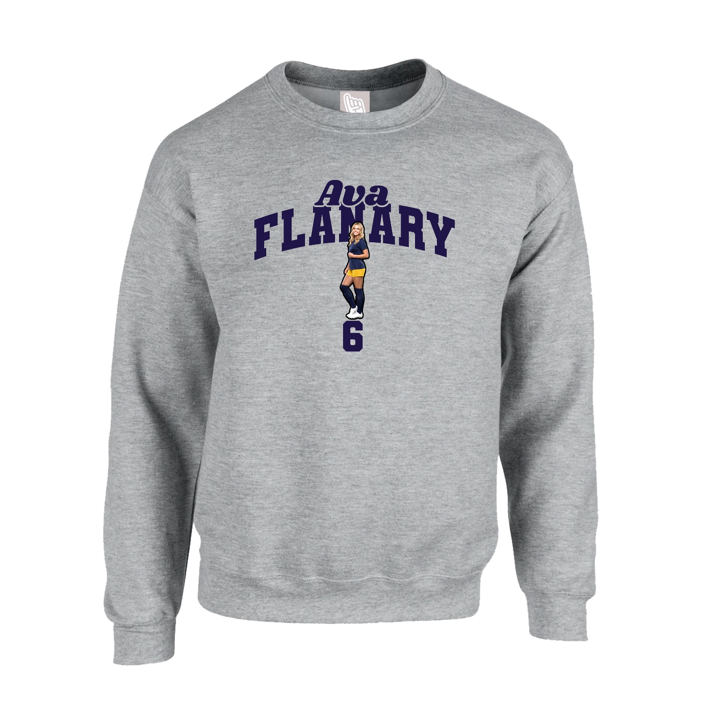 Fleece Crew — Signature Arch in Grey