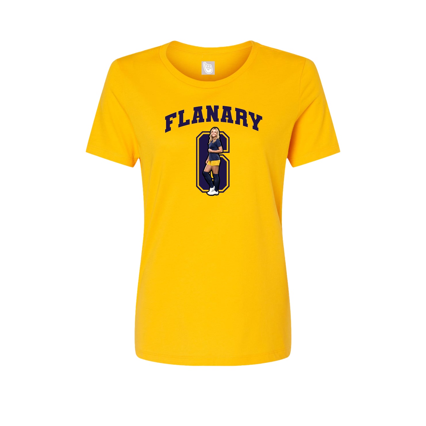 Fitted Women's Tee — Number in Gold
