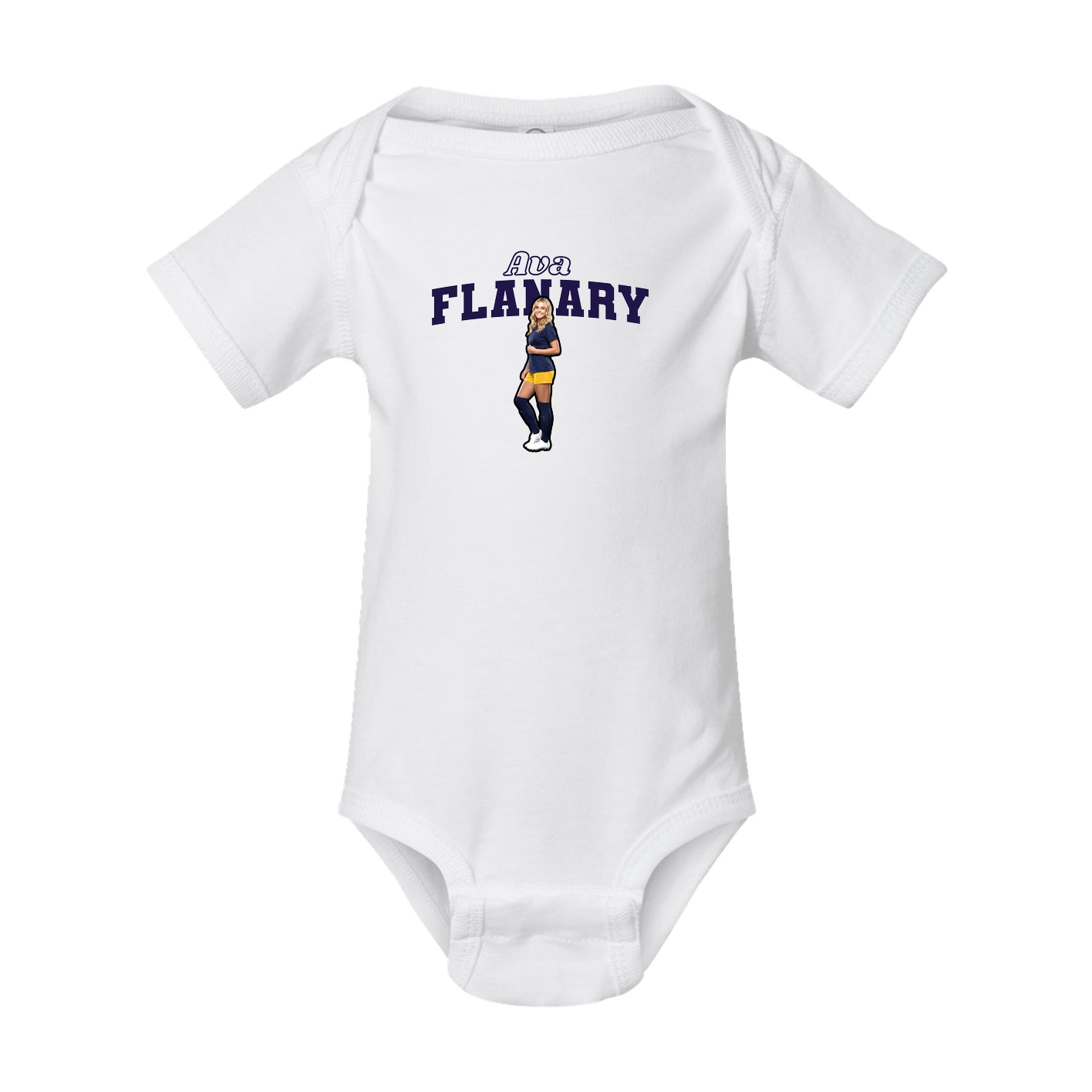 Baby Onesie — Name Arch in White