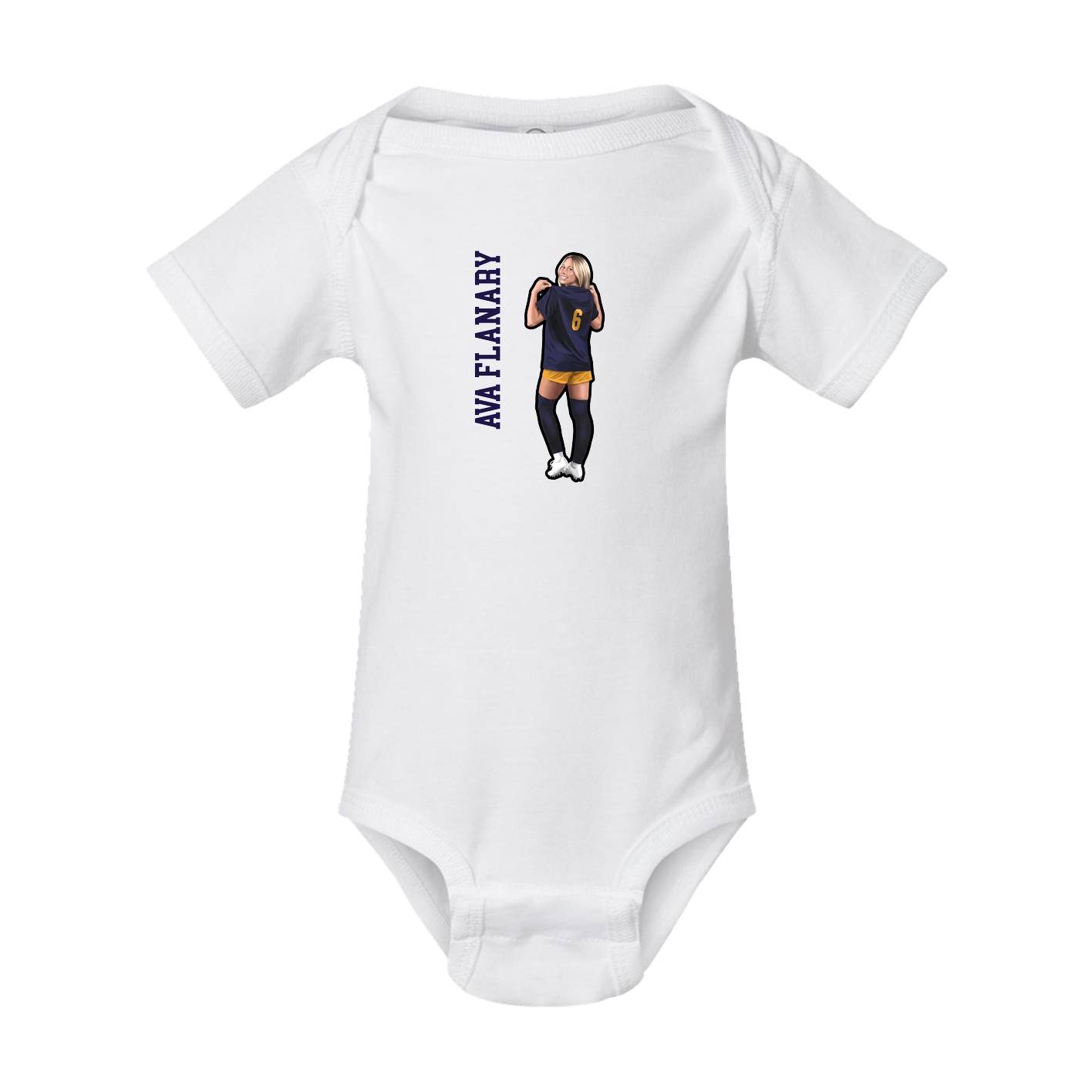 Baby Onesie — Name Vertical in White