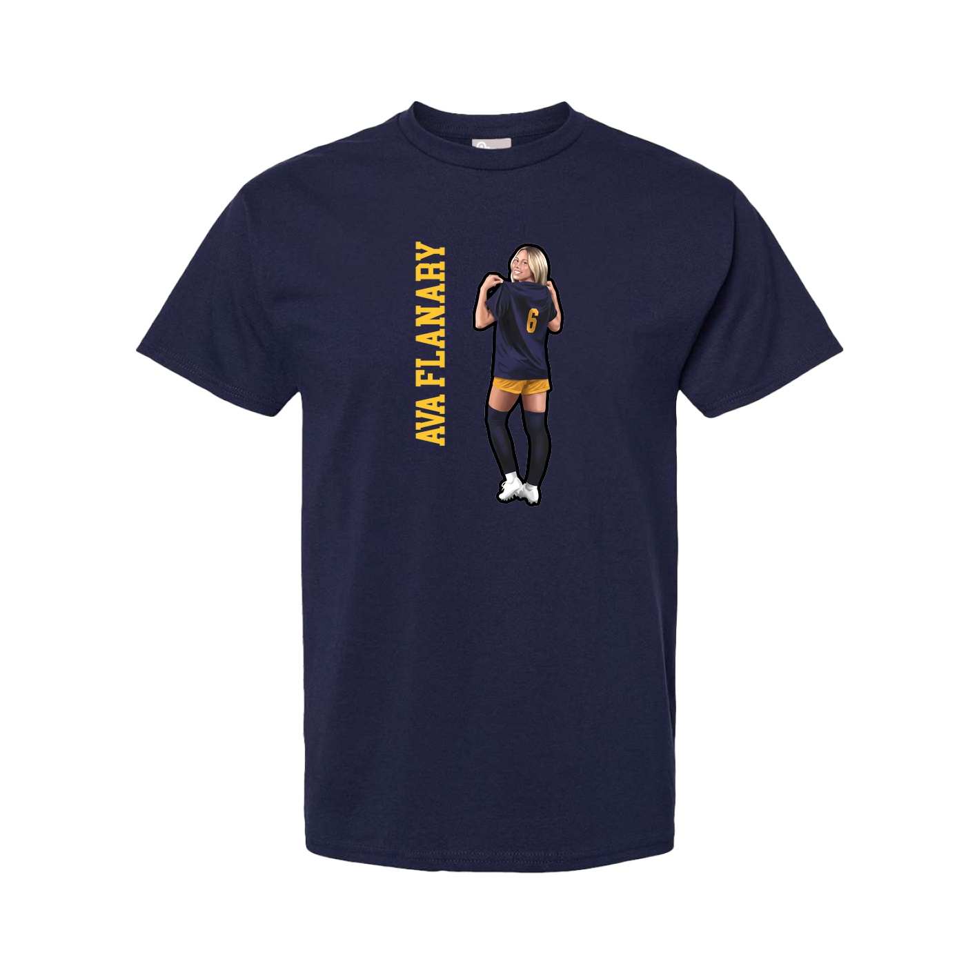 Tee — Name Vertical in Navy