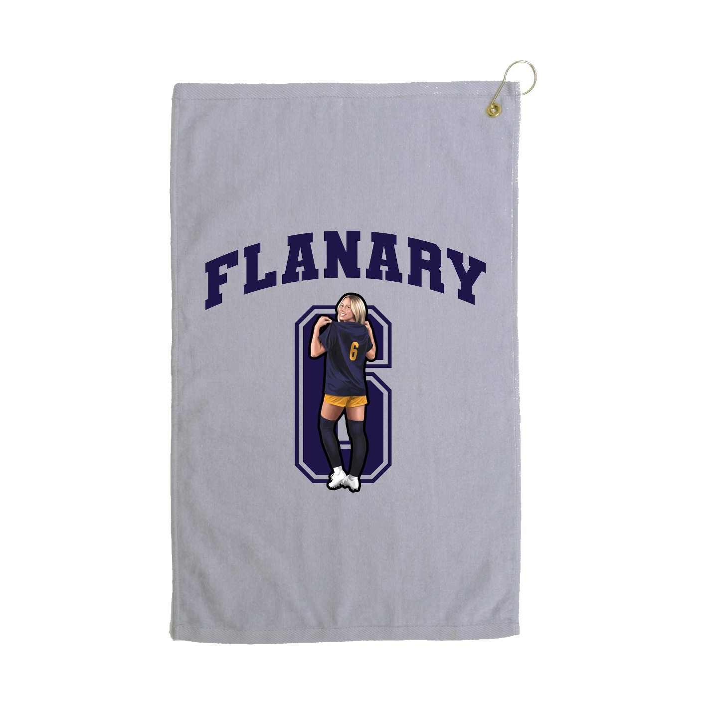 Golf Towel — Number in Grey