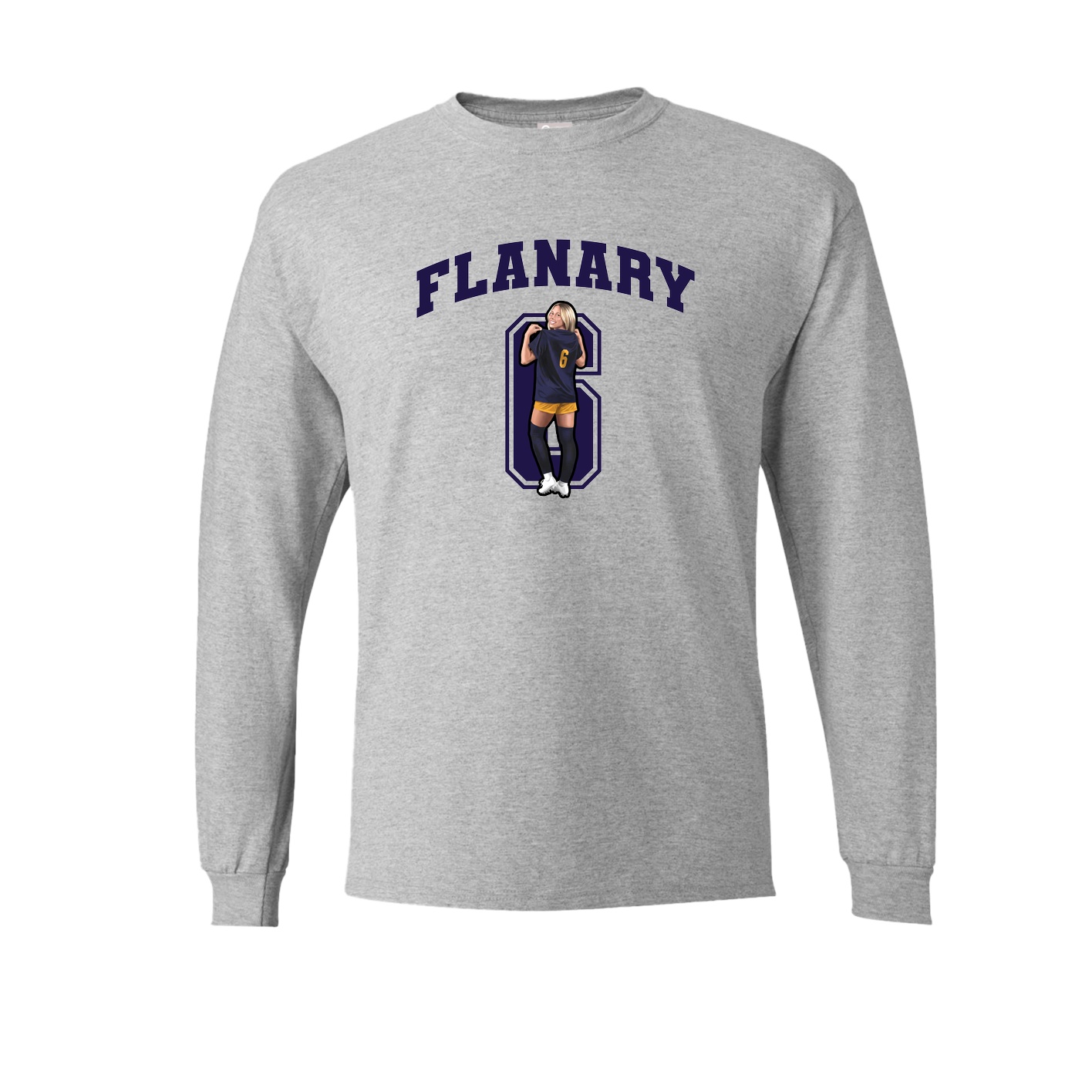 Long Sleeve Tee — Number in Grey