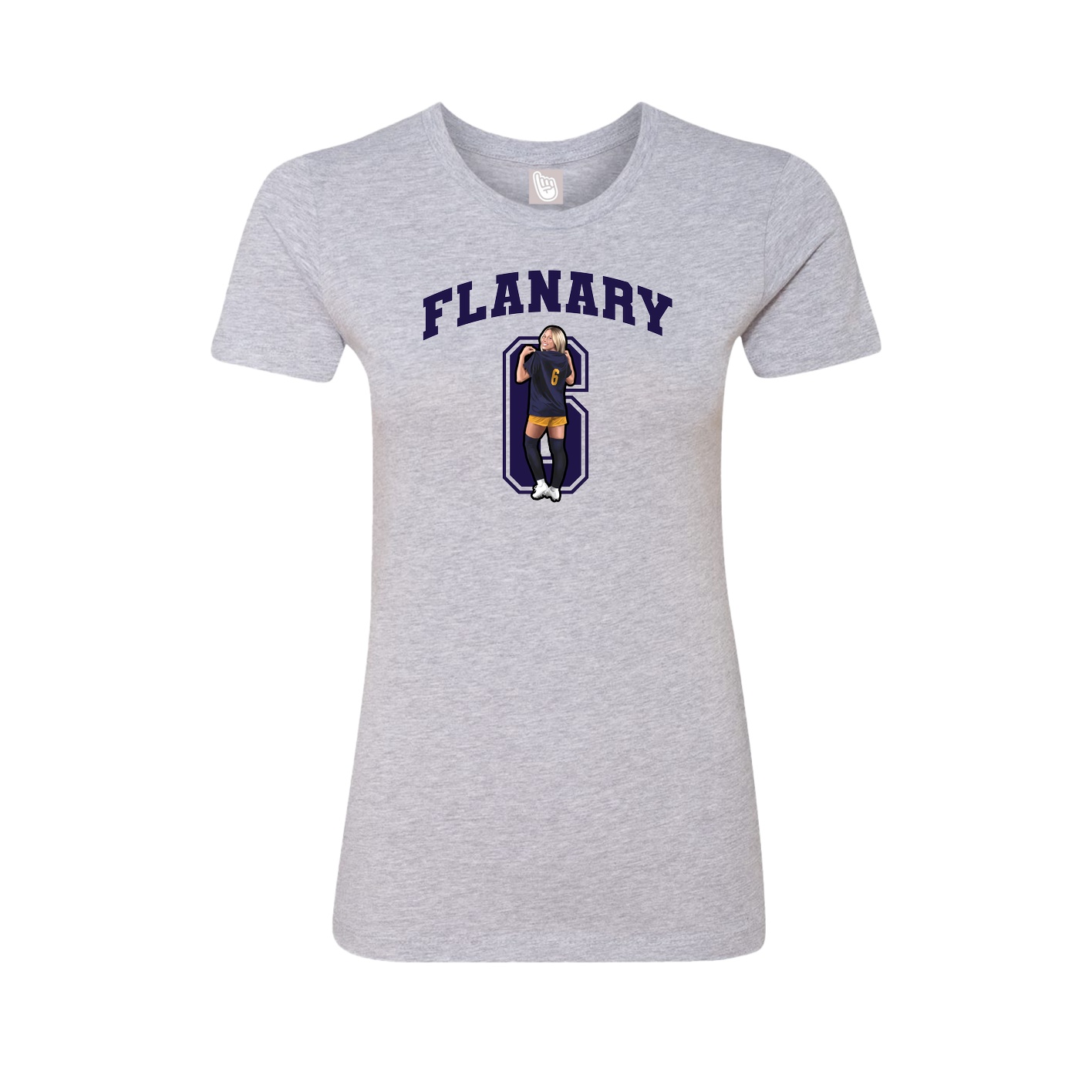 Fitted Women's Tee — Number in Grey