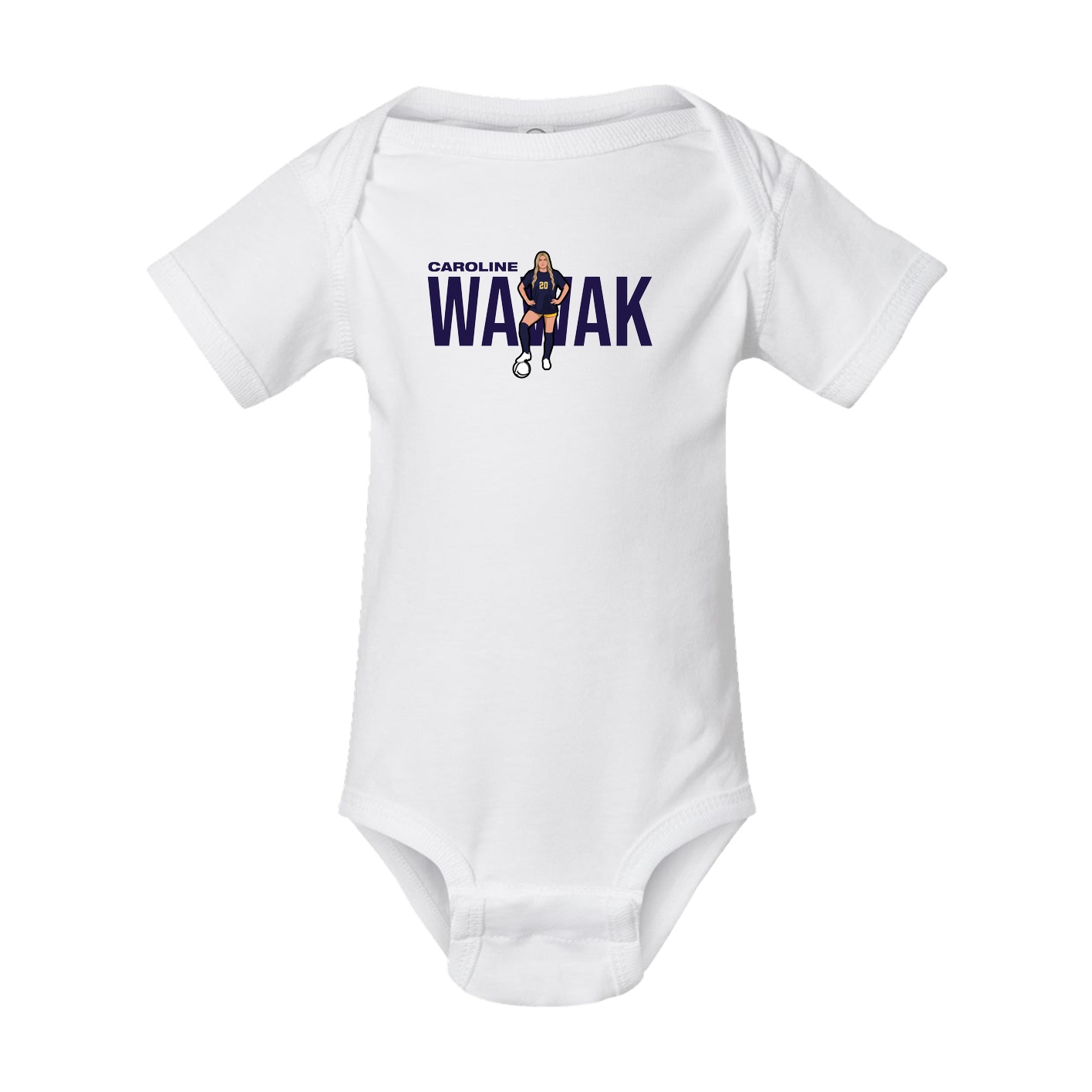 Baby Onesie — Player Name in White