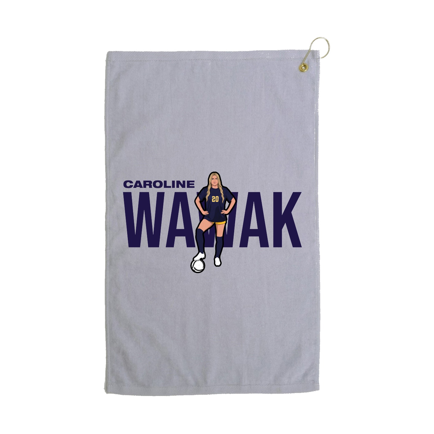 Golf Towel — Player Name in Grey