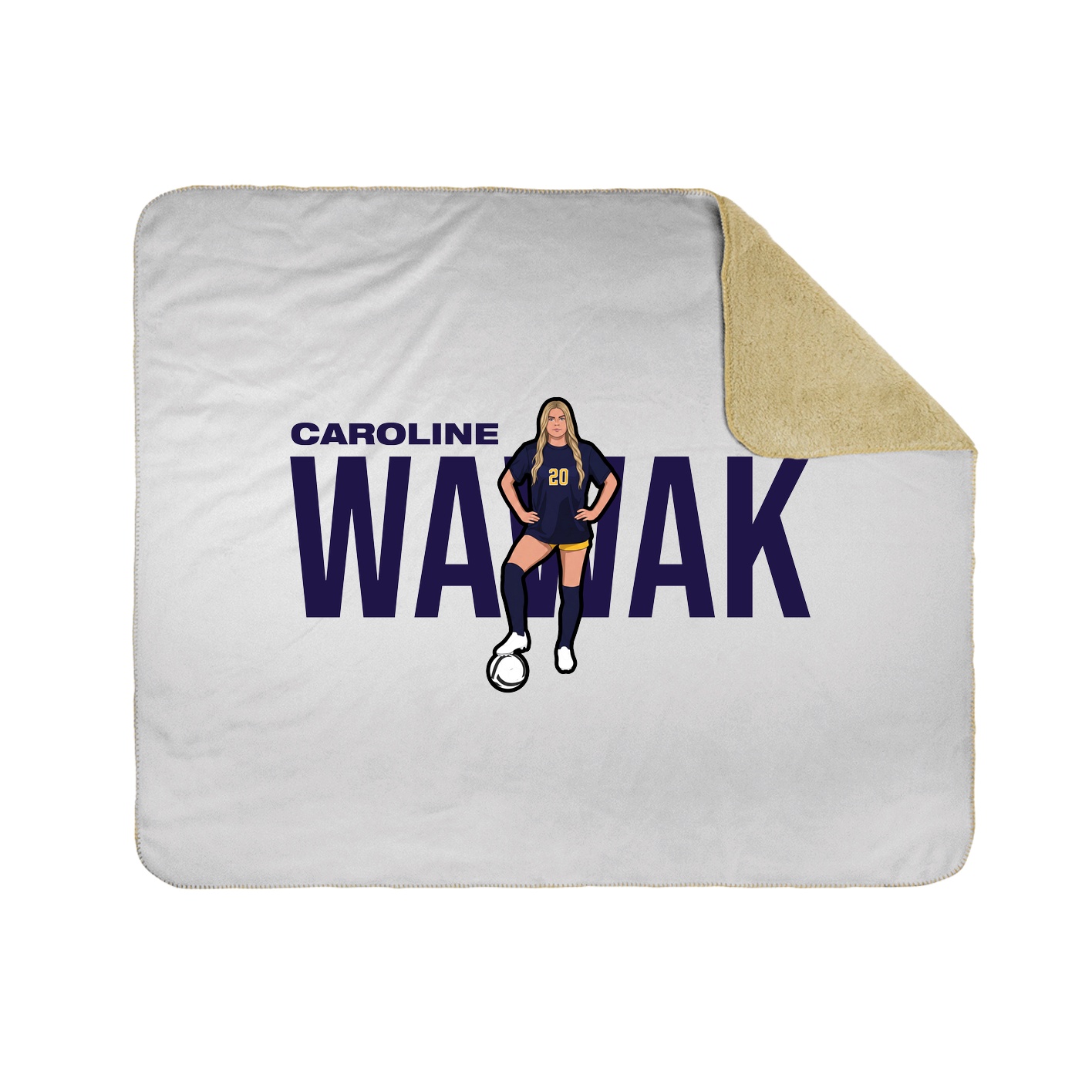 Throw Blanket — Player Name in White