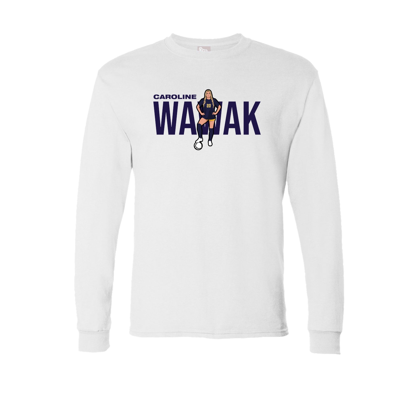 Long Sleeve Tee — Player Name in White