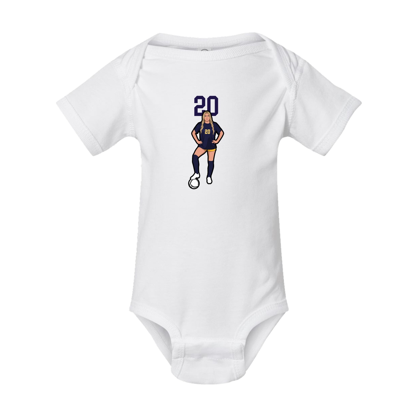 Baby Onesie — Number Top in White