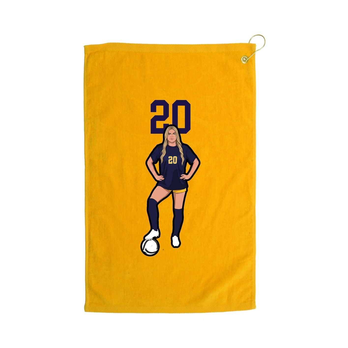 Golf Towel — Number Top in Gold