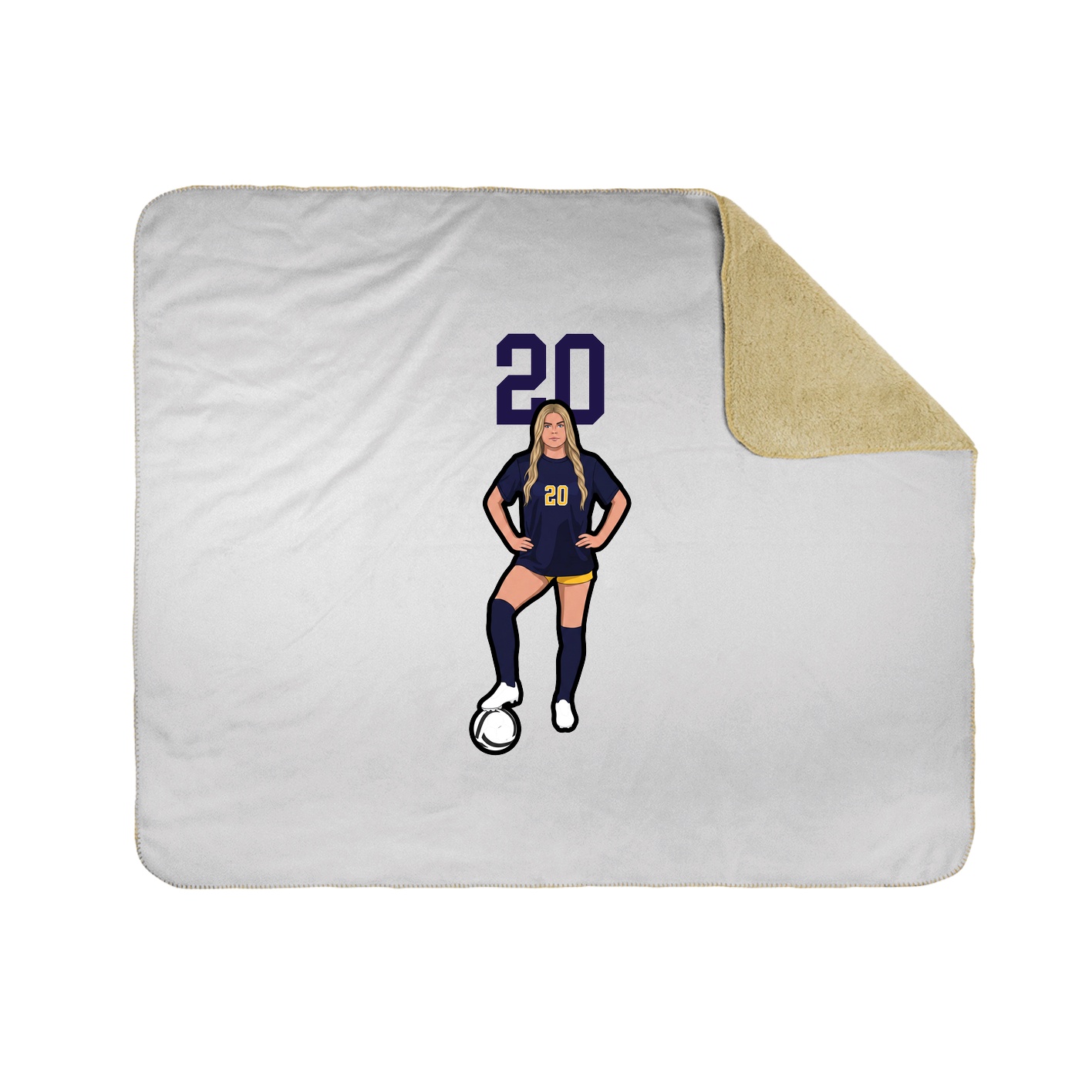 Throw Blanket — Number Top in White