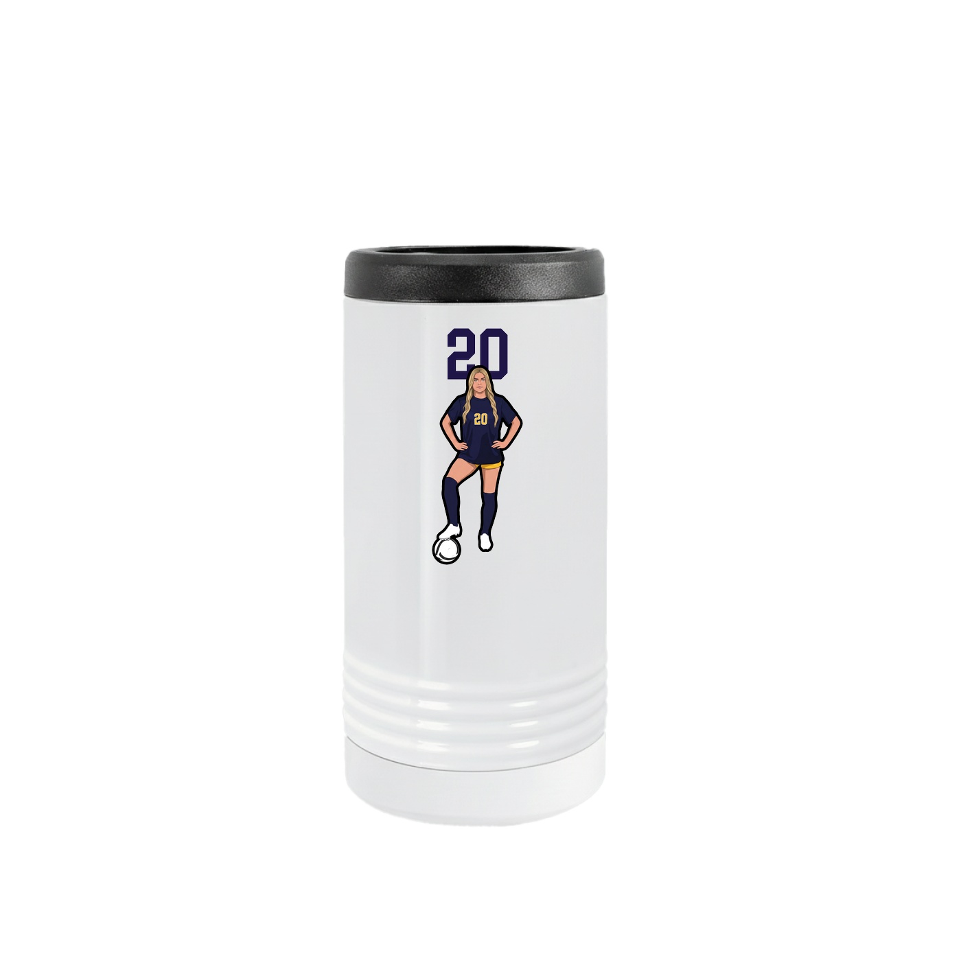 Slim Beverage Holder — Number Top in White