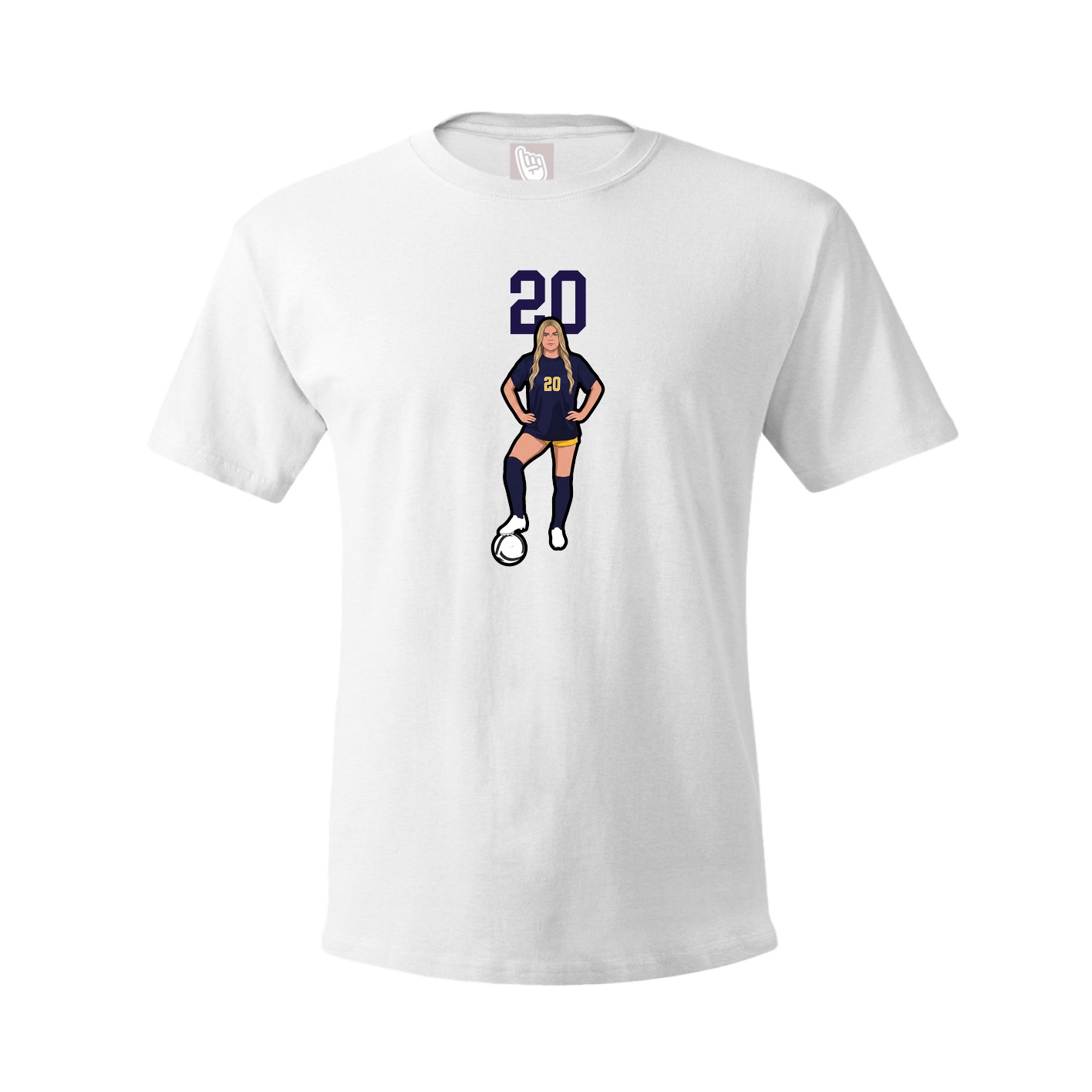 Youth Tee — Number Top in White