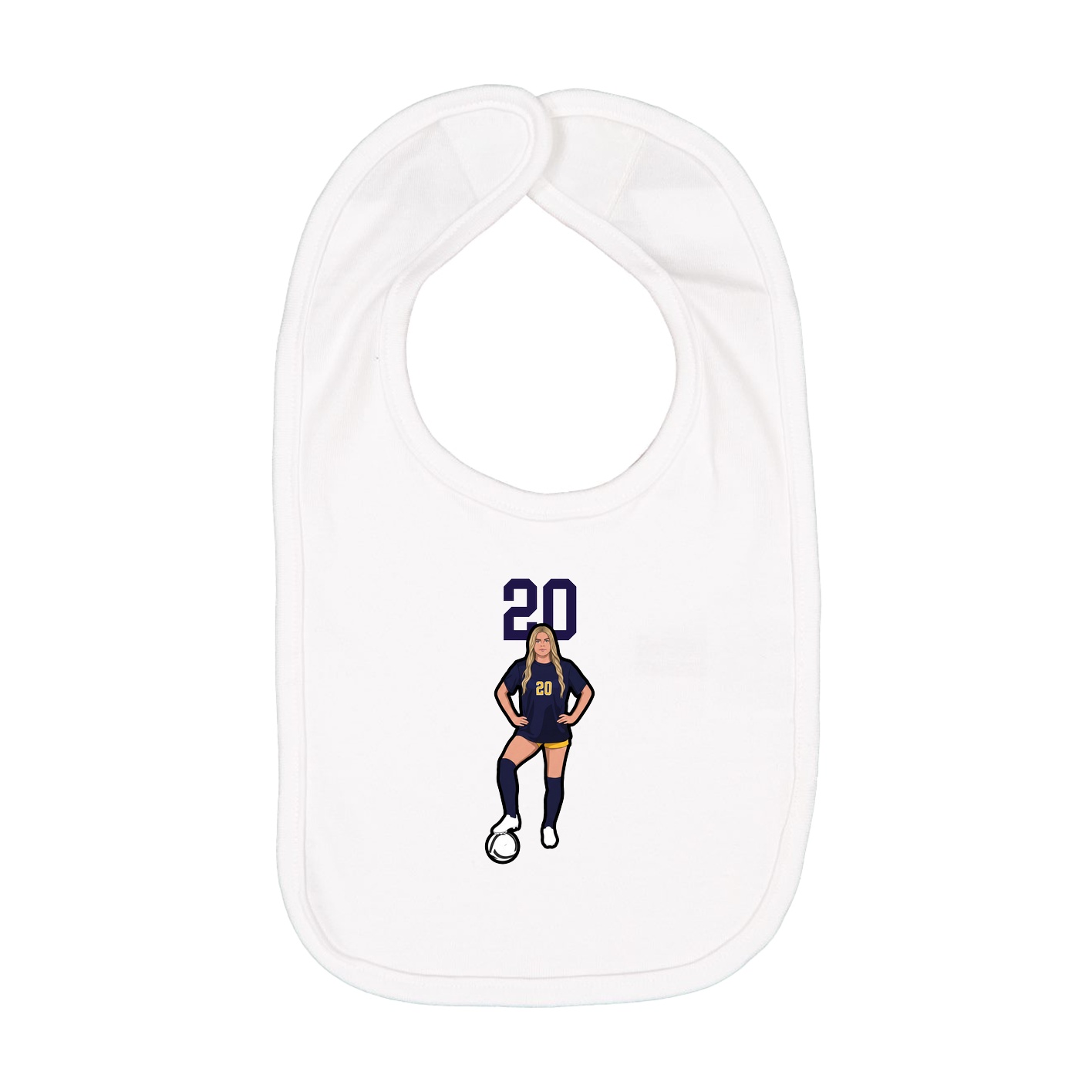 Infant Bib — Number Top in White
