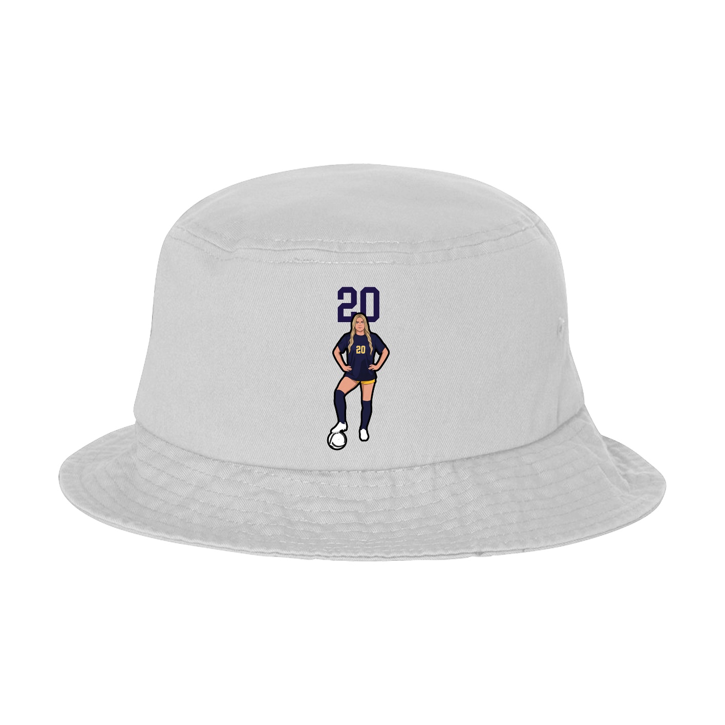 Bucket Cap — Number Top in White