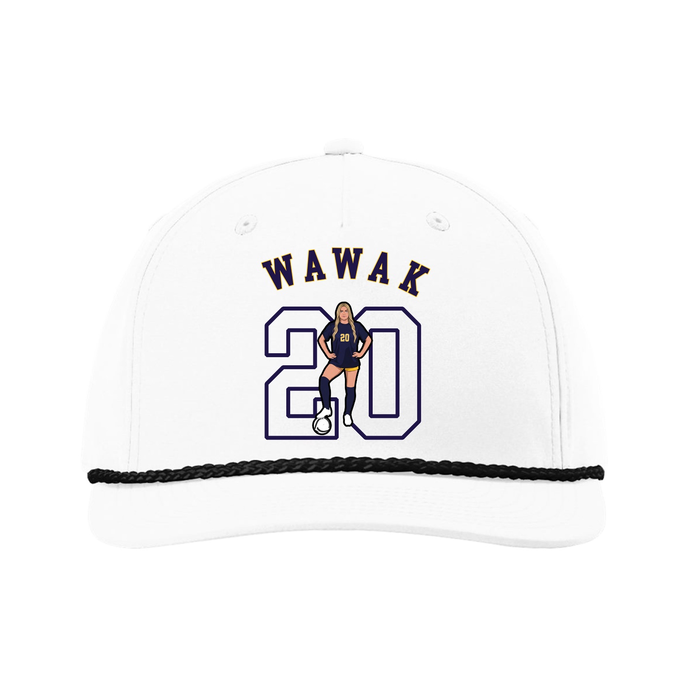 Five-Panel Classic Rope Cap — Shirsey Arch in White
